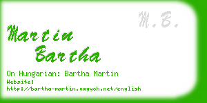 martin bartha business card